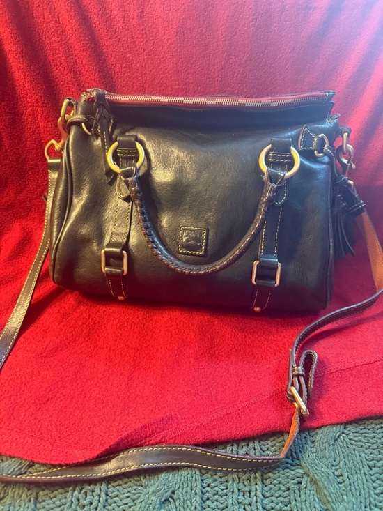 Dooney & Bourke Handbags - Dooney & Burke Flortine Leather, dark teal beautiful statement piece.